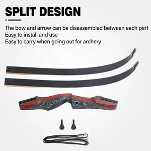 Dark Slate Gray SPG 62-Inch Wooden Takedown Recurve Bow Package SPG