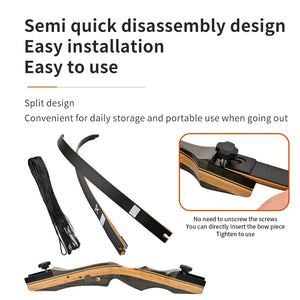 Tan SPG 62" Wooden Takedown Recurve Bow SPG