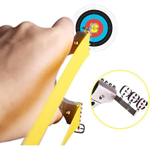 Tan Multi Sight Wooden Handle Stainless Steel Slingshot INDIAN SLINGSHOT