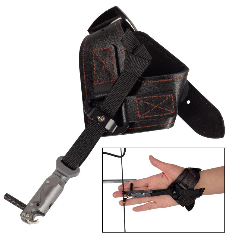 SPG Wrist Bow Release — Leather & Metal, 360° Rotation