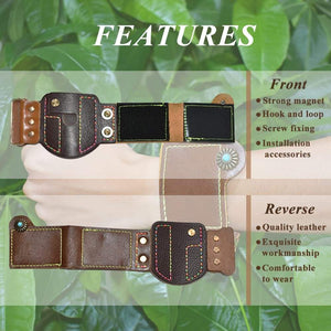 Gray RANGER HIDE Leather Outdoor Fishing Reel Protective Gear Wrist Strap Accessory INDIAN SLINGSHOT