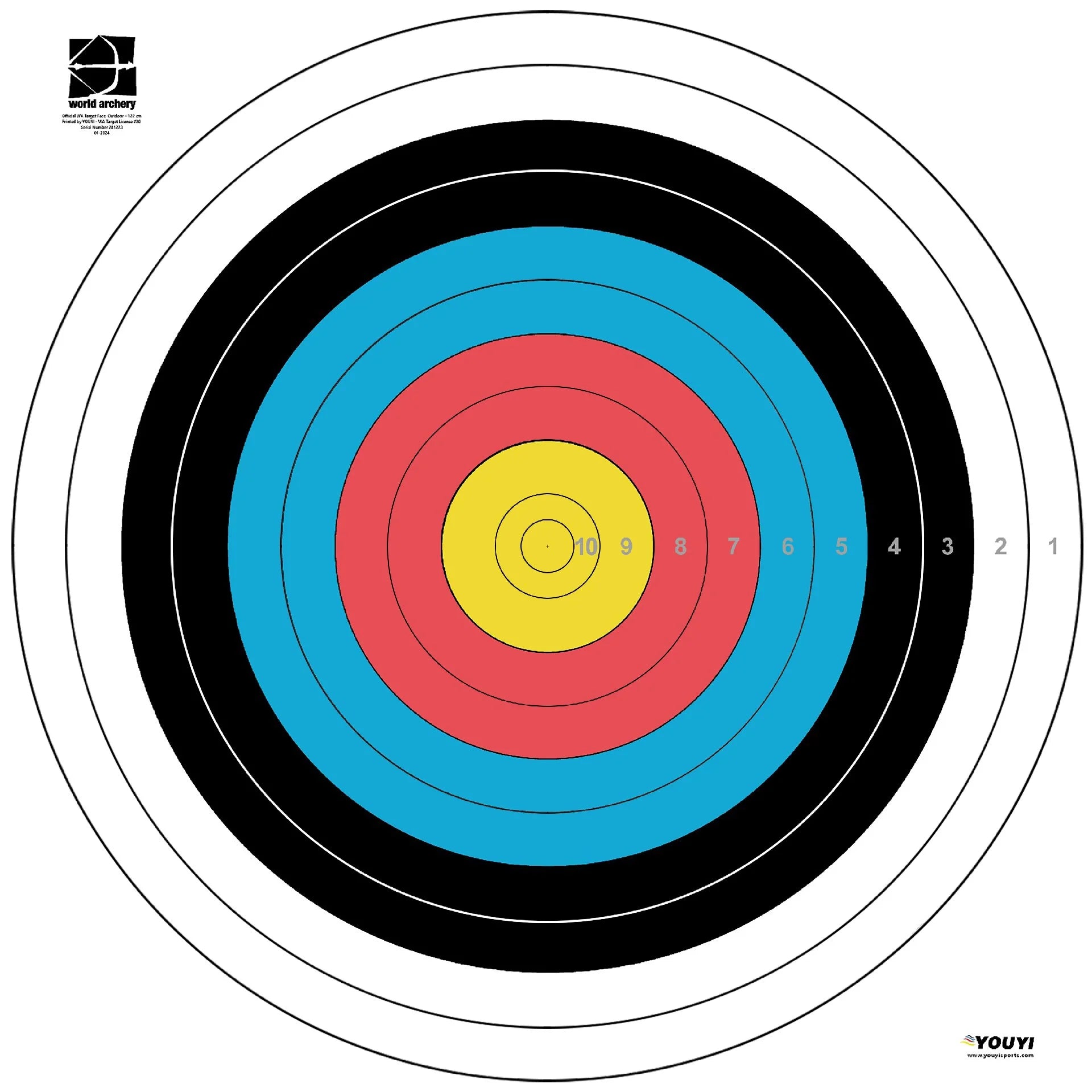 YOUVI 122 CM 10 Ring Archery Target Face | Ground & Field Equipment