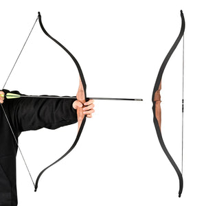 Gray SPG Youth Traditional Wooden Recurve Bow – 10 LBS Beginner Archery Set SPG