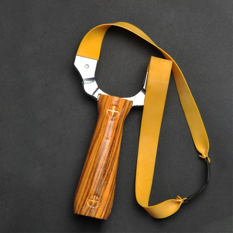 Dark Slate Gray WOODTONE Zinc Alloy Slingshot – Imitation-Wood Ergonomic Handle INDIAN SLINGSHOT
