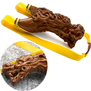 Goldenrod High Quality Desert Iron Solid Wood Red Sandalwood Dragon Head Slingshot Catapult SLINGSTER