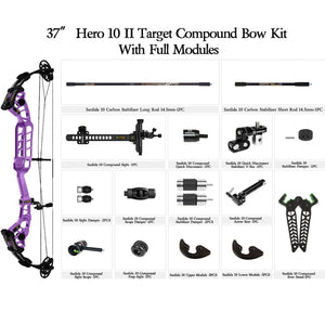 Dark Slate Gray Sanlida® Hero 10 II Target Full Module Compound Bow Kit - Purple Edition SANLIDA