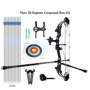 Antique White Sanlida® Archery Hero X8 Beginner Target Compound Bow Pro Kit SANLIDA