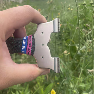 Dim Gray Stainless Steel Loop-Grip Slingshot INDIAN SLINGSHOT