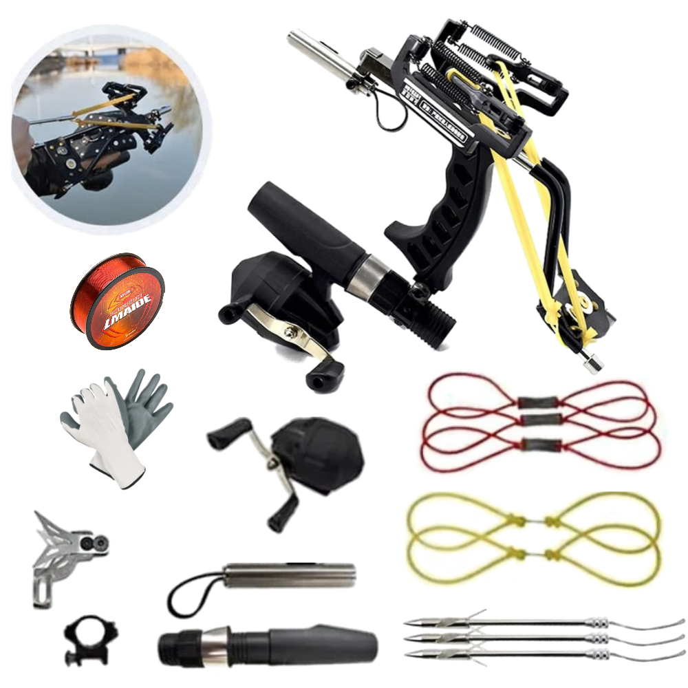White Smoke Professional Instructor Slingbow with Wrist and Infrared Sight Adult Fishing Slingshot Set INDIAN SLINGSHOT