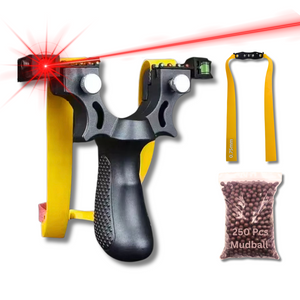 Rosy Brown Grey Resin Strong Fiber Slingshot With 250 Pieces Mud Balls SLINGSTER