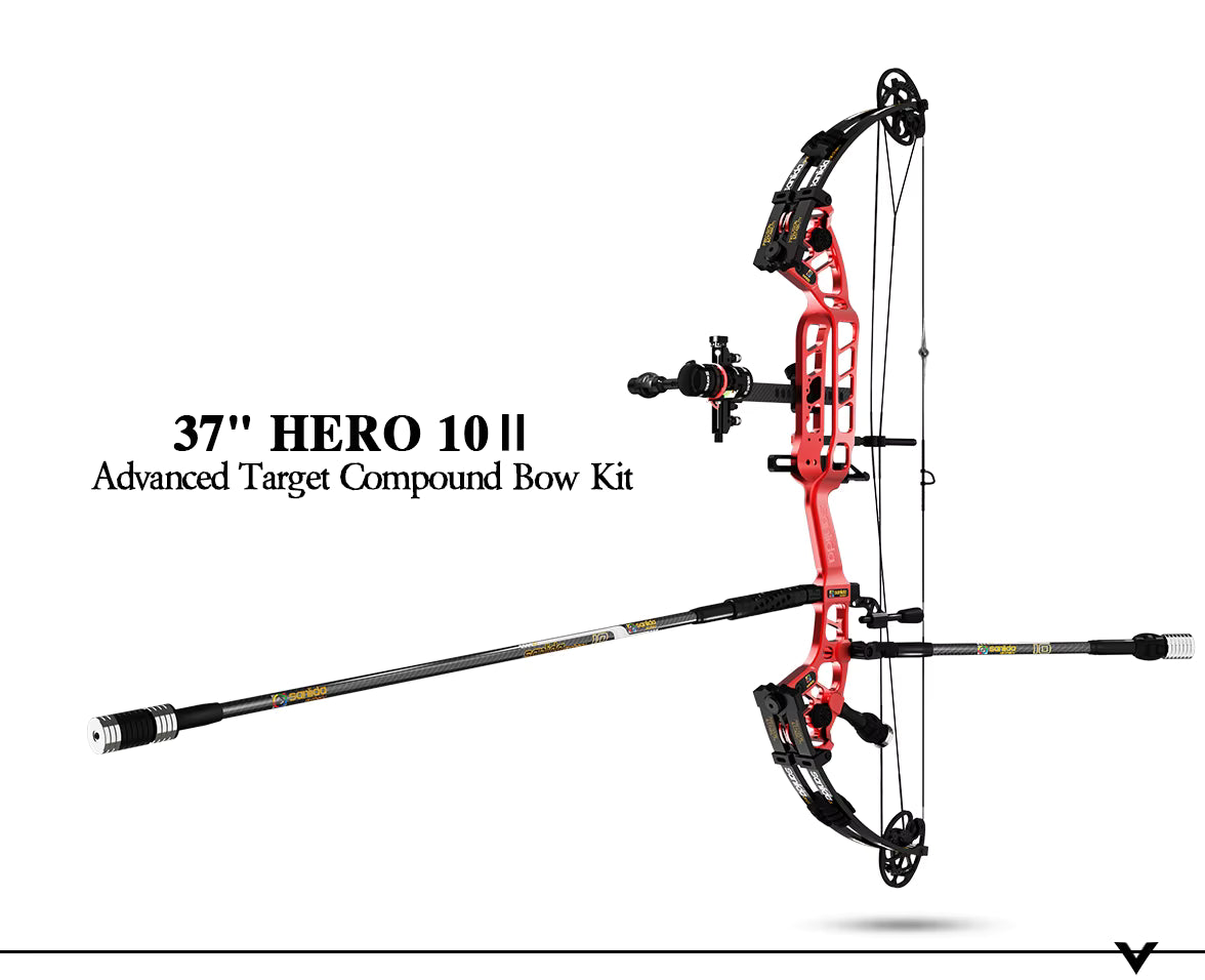 Tan Sanlida® Hero 10 II Target Full Module Compound Bow Kit - Red Edition SANLIDA