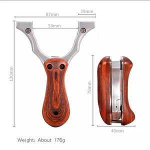 Sienna New Folding Wood Handle Stainless Steel Slingshot MARKSMAN