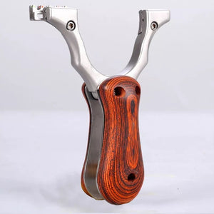 Lavender New Folding Wood Handle Stainless Steel Slingshot MARKSMAN