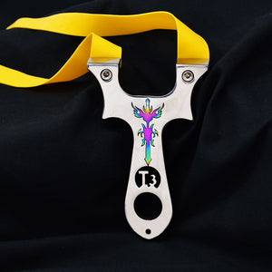 Light Goldenrod Fire Sword T3 Stainless Steel Color High-Quality Slingshot with Rubber Band – Outdoor Equipment INDIAN SLINGSHOT