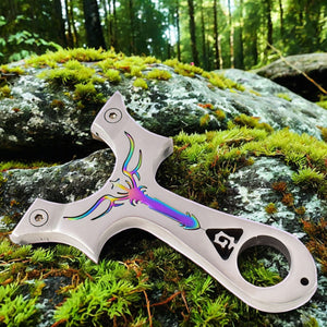 Dark Slate Gray Sword Horn ā Professional Powerful Stainless Steel Slingshot for Outdoor Shooting, Competition & Sports INDIAN SLINGSHOT