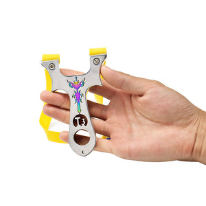 Tan Fire Sword T3 Stainless Steel Color High-Quality Slingshot with Rubber Band – Outdoor Equipment INDIAN SLINGSHOT