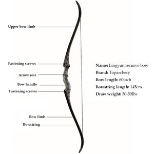 White Smoke Junxing F171 Recurve Bow for Outdoor Games INDIAN SLINGSHOT