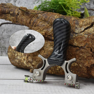 Dark Olive Green High Quality Stainless Steel Slingshot with Black Pattern Handle INDIAN SLINGSHOT