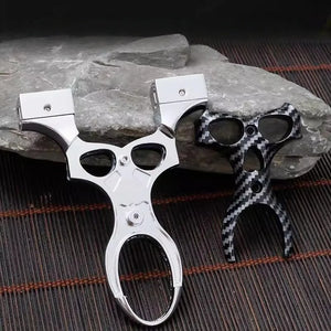 Dark Slate Gray ProAlign Zinc Alloy Slingshot with Carbon Fiber Finish & Precision Level Sight INDIAN SLINGSHOT