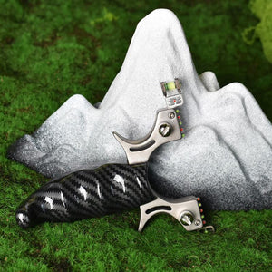 Light Gray High Quality Stainless Steel Slingshot Bow Head & Carbon Fiber Handle INDIAN SLINGSHOT
