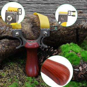 Dark Slate Gray High Quality Stainless Steel Wood Pattern Slingshot For Outdoor Shooting INDIAN SLINGSHOT