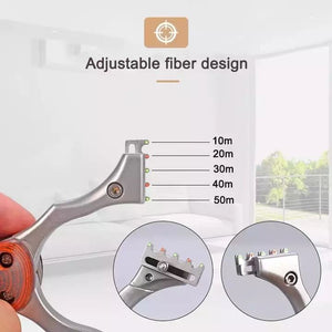 Light Gray New Folding Wood Handle Stainless Steel Slingshot MARKSMAN