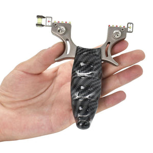 Rosy Brown High Quality Stainless Steel Slingshot Bow Head & Carbon Fiber Handle INDIAN SLINGSHOT