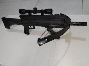 Dark Gray Junxing M4 80LBS  Repeating Crossbow with Arrow & Steel Ball Support for Outdoor Target Shooting and Fishing JUNXING