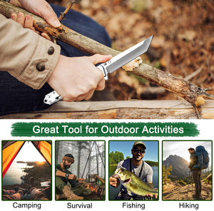 Rosy Brown Stainless Steel Slingshot with Pocket Folding Knife MARKSMAN