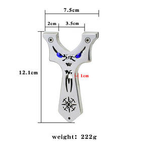 Light Gray Compass Cut Little Monster Stainless Steel Slingshot MARKSMAN