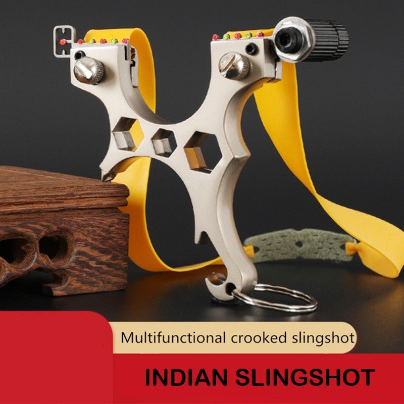 Salmon New Metal Fast Pressing Function Pocket Laser Light Outdoor Wrench Powerful Target Shooting Competition INDIAN SLINGSHOT