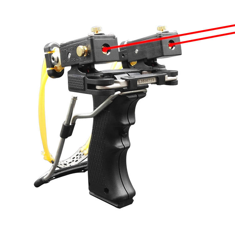 Dark Slate Gray Police Dog Green / Red Laser Outdoor Target Shooting Powerful Folding Wrist Slingshot MARKSMAN