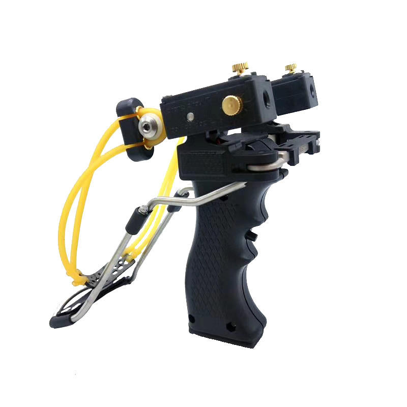 Pale Goldenrod Police Dog Green / Red Laser Outdoor Target Shooting Powerful Folding Wrist Slingshot MARKSMAN