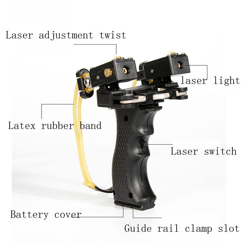 White Smoke Police Dog Green / Red Laser Outdoor Target Shooting Powerful Folding Wrist Slingshot MARKSMAN