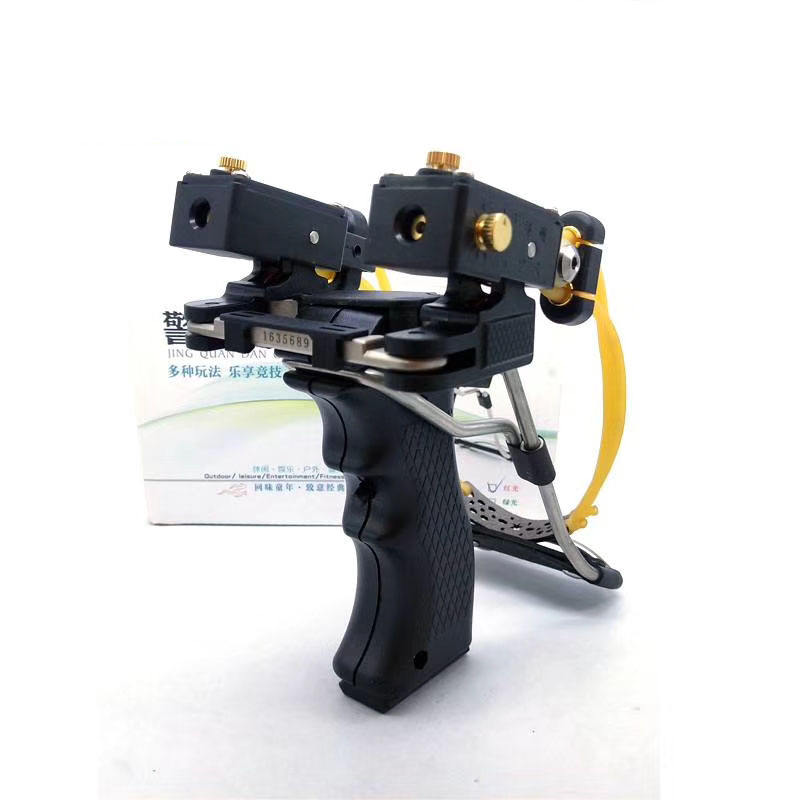 Light Gray Police Dog Green / Red Laser Outdoor Target Shooting Powerful Folding Wrist Slingshot MARKSMAN