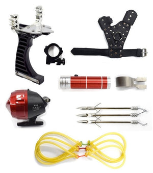 Dark Slate Gray Powerful Black Professional Outdoor Fishing Slingshot With Flash Light Combo Set MARKSMAN