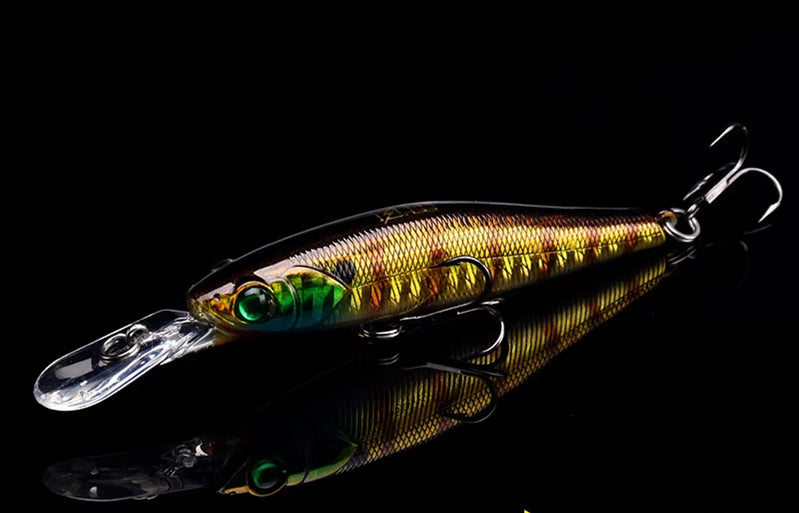 Black Realistic Jointed Minnow Fishing Lure Floating Hard Bait MARKSMAN