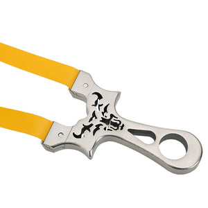 Light Gray Bull Fight Stainless Steel Slingshot MARKSMAN