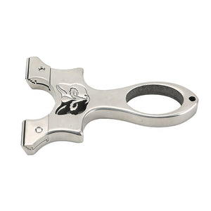 Light Gray Bright Design Fox Shaped Stainless Steel Slingshot MARKSMAN