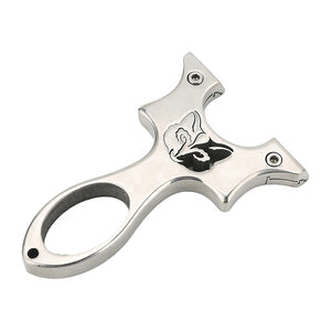 Light Gray Bright Design Fox Shaped Stainless Steel Slingshot MARKSMAN