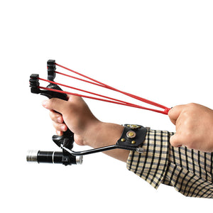 Rosy Brown Professional Three Calipers Stainless Steel High Magnetic Slingshot with Outdoor Shooting Slingshot Set INDIAN SLINGSHOT