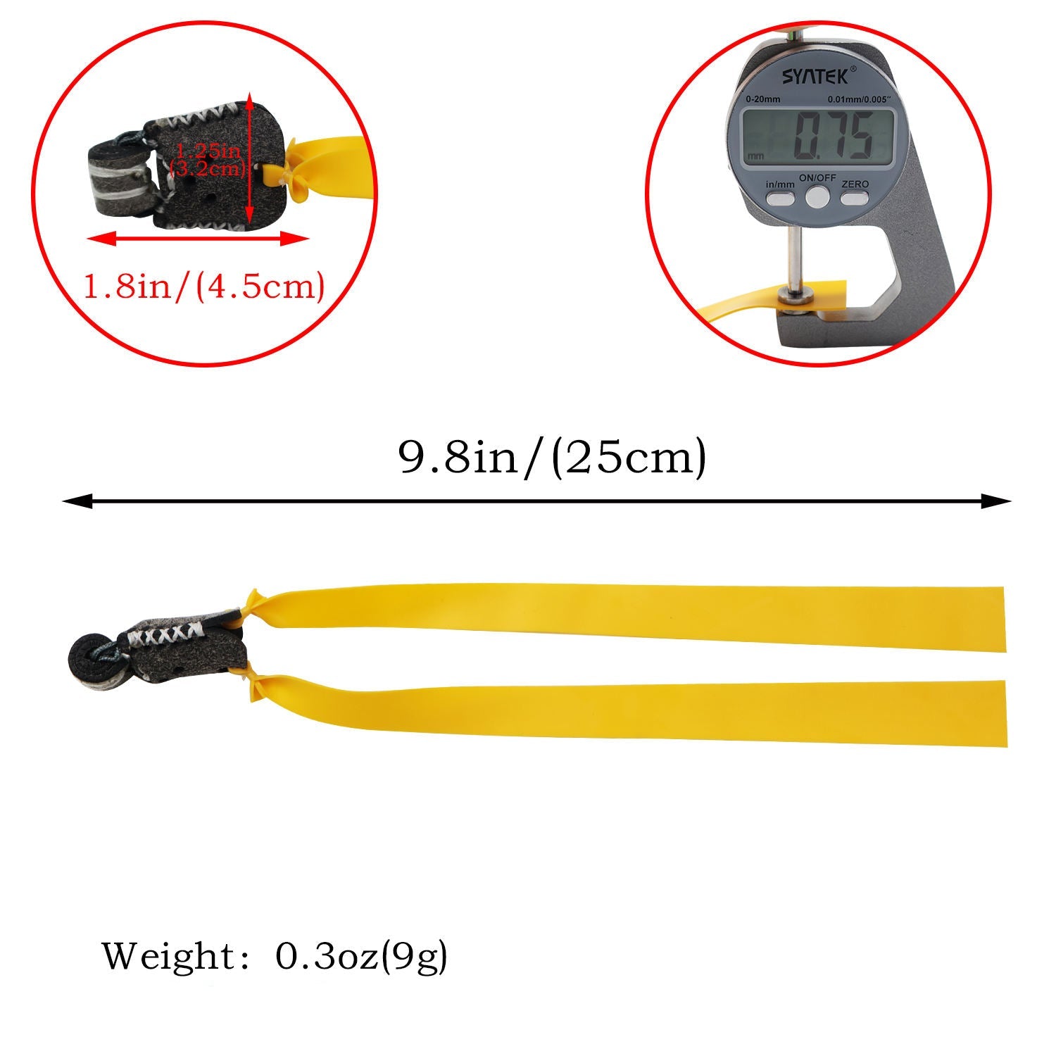 White Smoke Yellow 0.75MM Slingshot Rubber Bands INDIAN SLINGSHOT