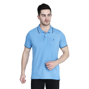 Sky Blue ChicBesty® Polo Collar Neck Sports Regular Fit 100% Pure Cotton TShirt for Men and Boys CHICBESTY
