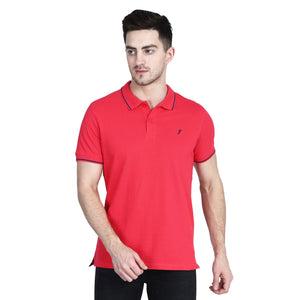 Tomato ChicBesty® Polo Collar Neck Sports Regular Fit 100% Pure Cotton TShirt for Men and Boys CHICBESTY