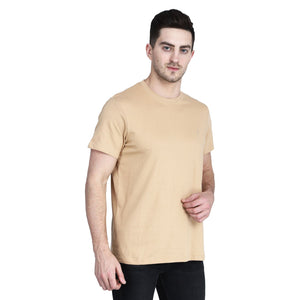 Wheat Round Neck Sports Regular Fit 100% Pure Cotton TShirt for Men and Boys CHICBESTY