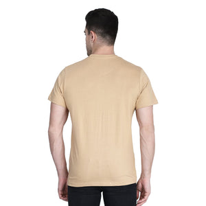 Tan Round Neck Sports Regular Fit 100% Pure Cotton TShirt for Men and Boys CHICBESTY