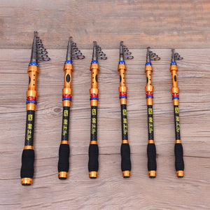 1.8M-3.6M telescopic fishing rod combination full set of carbon fiber fishing rod + rotating spool + fish bag protective cover - INDIAN SLINGSHOT
