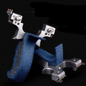 Black 304 Aluminum Handle Dragon Chasing Scimitar Stainless Steel Outdoor Wooden Handle Catapult Chasing Dragon Flat Slingshot MARKSMAN