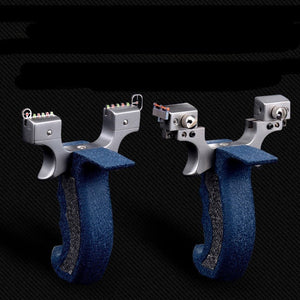 304 Aluminum Handle Dragon Chasing Scimitar Stainless Steel Outdoor Wooden Handle Catapult Chasing Dragon Flat Slingshot - INDIAN SLINGSHOT