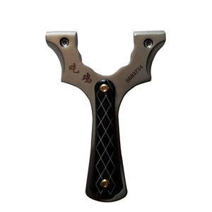 Dark Slate Gray 304 Stainless Steel CNC Flat Rubber Band New Outdoor Metal Leather Target Shooting Competitive Catapult Bow Catapult Slingshot